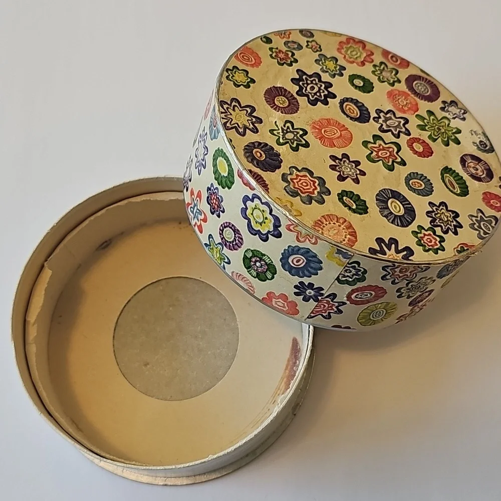 Vintage Elizabeth Arden Mille Fleurs Dusting Powder Box EUC Antique Decor *RARE*